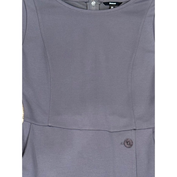 Betabrand Womens Gray Sheath Dress Button Detail Short Sleeve Business Casual XS - Picture 6 of 10